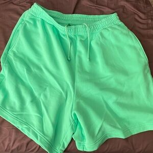 Skims Neon Green Light French Terry Lounge Short